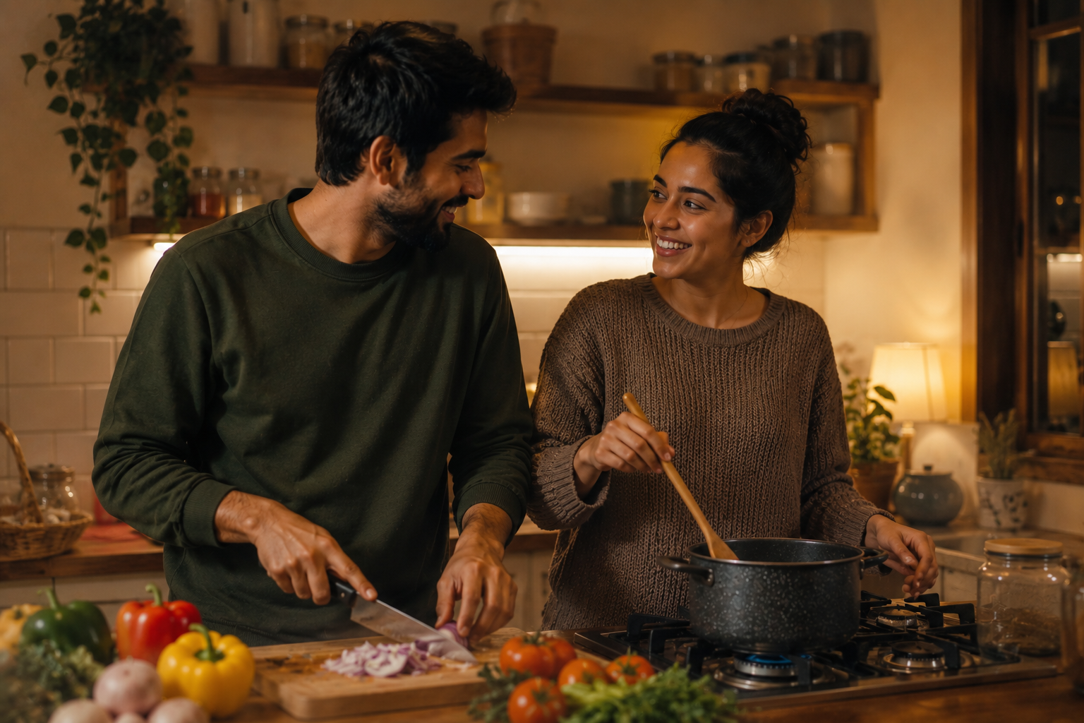 Cosy cooking date night with comfort foods that taste better when you cook them together