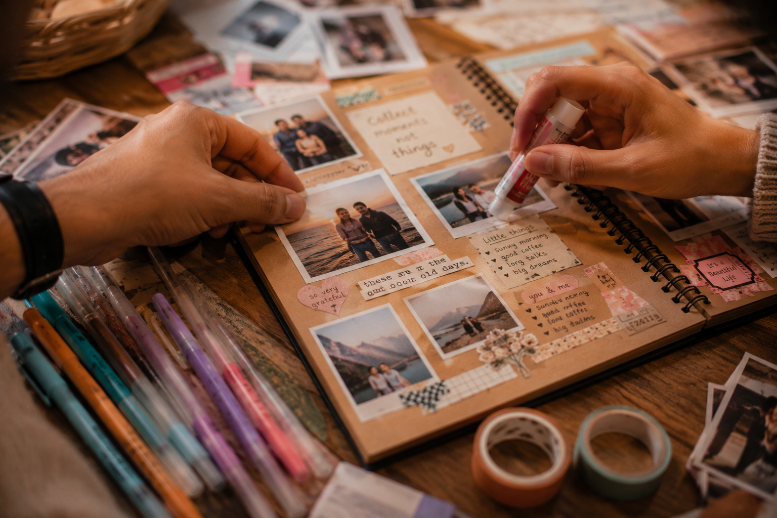 Putting the scrapbook together - how to make a shared memory scrapbook as a couple